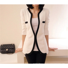 Korean Style Fashion Slim Fitting Black White Women One Button Suit Coat